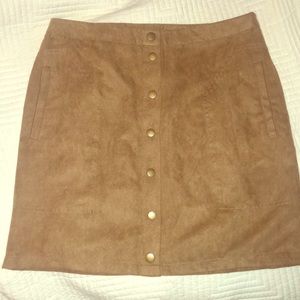 Tan Suede Mini Skirt